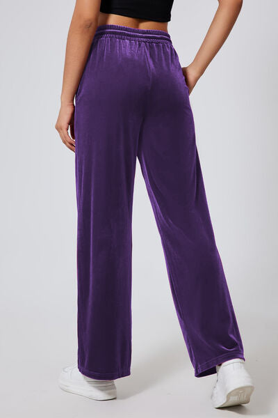 Drawstring Elastic Waist Straight Leg Pants - Pahabu - Women's Clothing & Shop