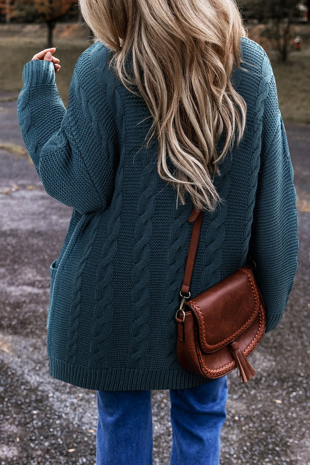 Cable-Knit Button Up Long Sleeve Cardigan - Pahabu - Women's Clothing & Shop