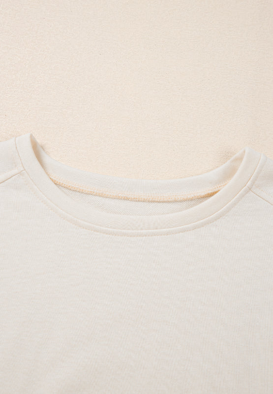 Pearl Detail Round Neck Half Sleeve Blouse - Pahabu - Women's Clothing & Shop