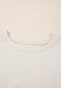 Pearl Detail Round Neck Half Sleeve Blouse - Pahabu - Women's Clothing & Shop