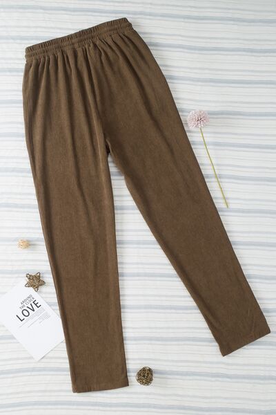 Drawstring Straight Pants with Pockets - Pahabu - Women's Clothing & Shop