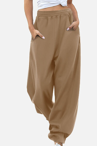 Elastic Waist Sweatpants with Pockets - Pahabu - Women's Clothing & Shop