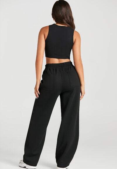 Elastic Waist Sweatpants with Pockets - Pahabu - Women's Clothing & Shop