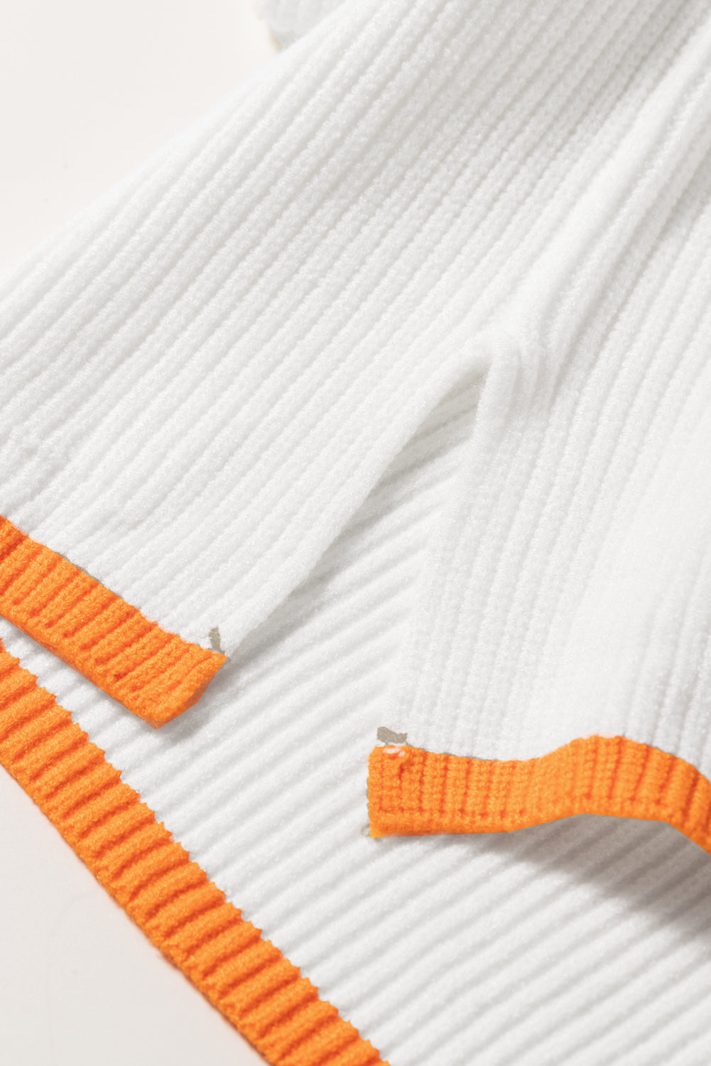 Contrast Half Zip Drop Shoulder Sweater - Pahabu - Women's Clothing & Shop