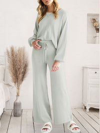 Long Sleeve Lounge Top and Drawstring Pants Set - Pahabu - Women's Clothing & Shop
