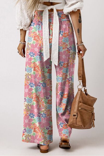 Drawstring Printed Wide Leg Pants - Pahabu - Women's Clothing & Shop