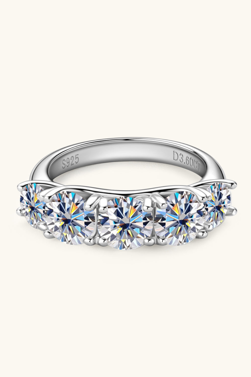 1 Carat Moissanite 925 Sterling Silver Half-Eternity Ring - Pahabu - Women's Clothing & Shop