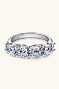1 Carat Moissanite 925 Sterling Silver Half-Eternity Ring - Pahabu - Women's Clothing & Shop