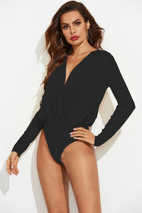 Surplice Long Sleeve Bodysuit - Pahabu - Women's Clothing & Shop