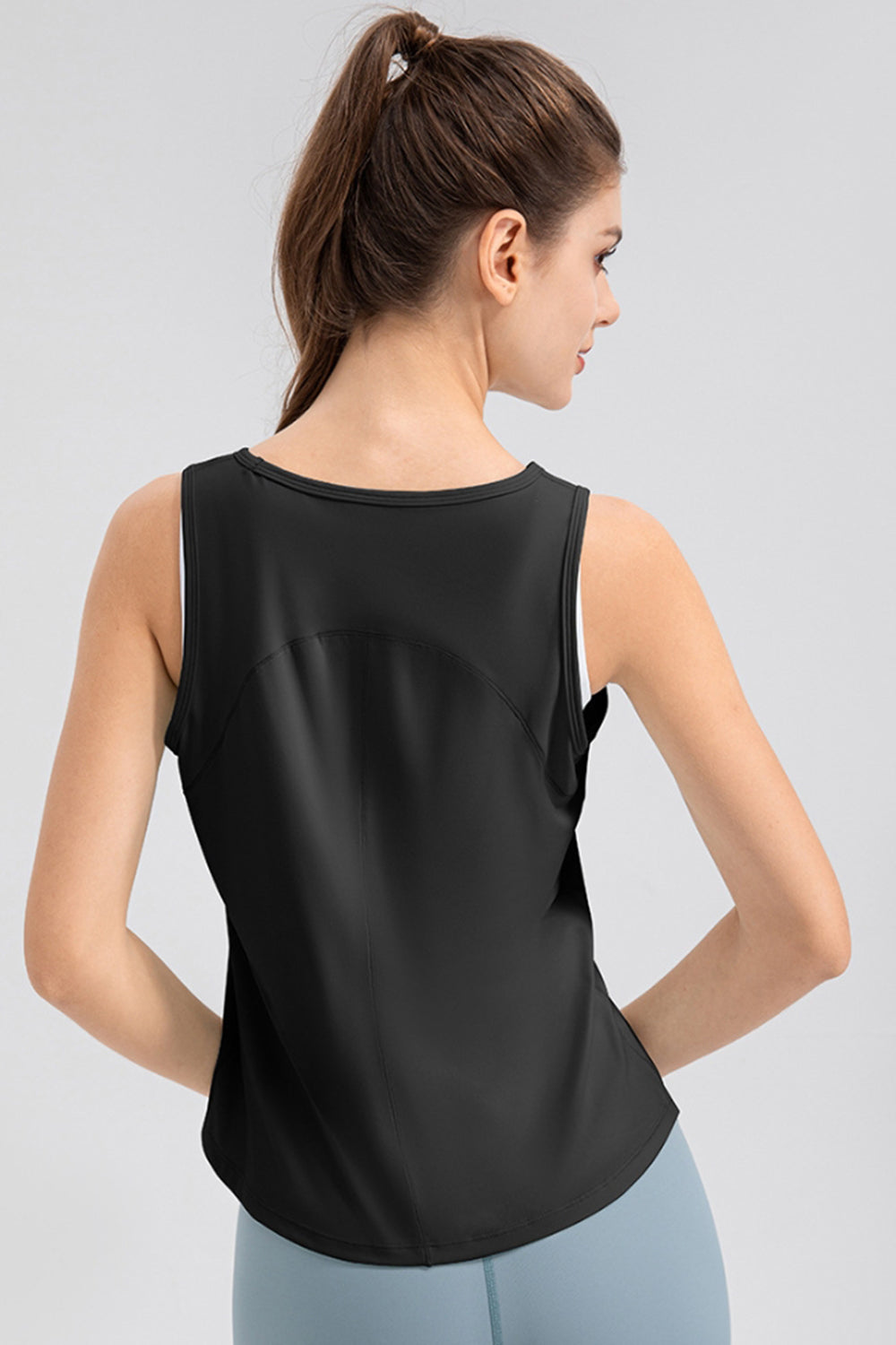 Wide Strap Round Neck Active Tank - Pahabu - Women's Clothing & Shop