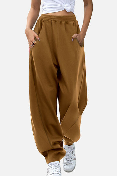 Elastic Waist Sweatpants with Pockets - Pahabu - Women's Clothing & Shop