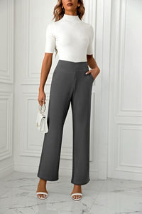 High Waist Straight Leg Pants - Pahabu - Women's Clothing & Shop