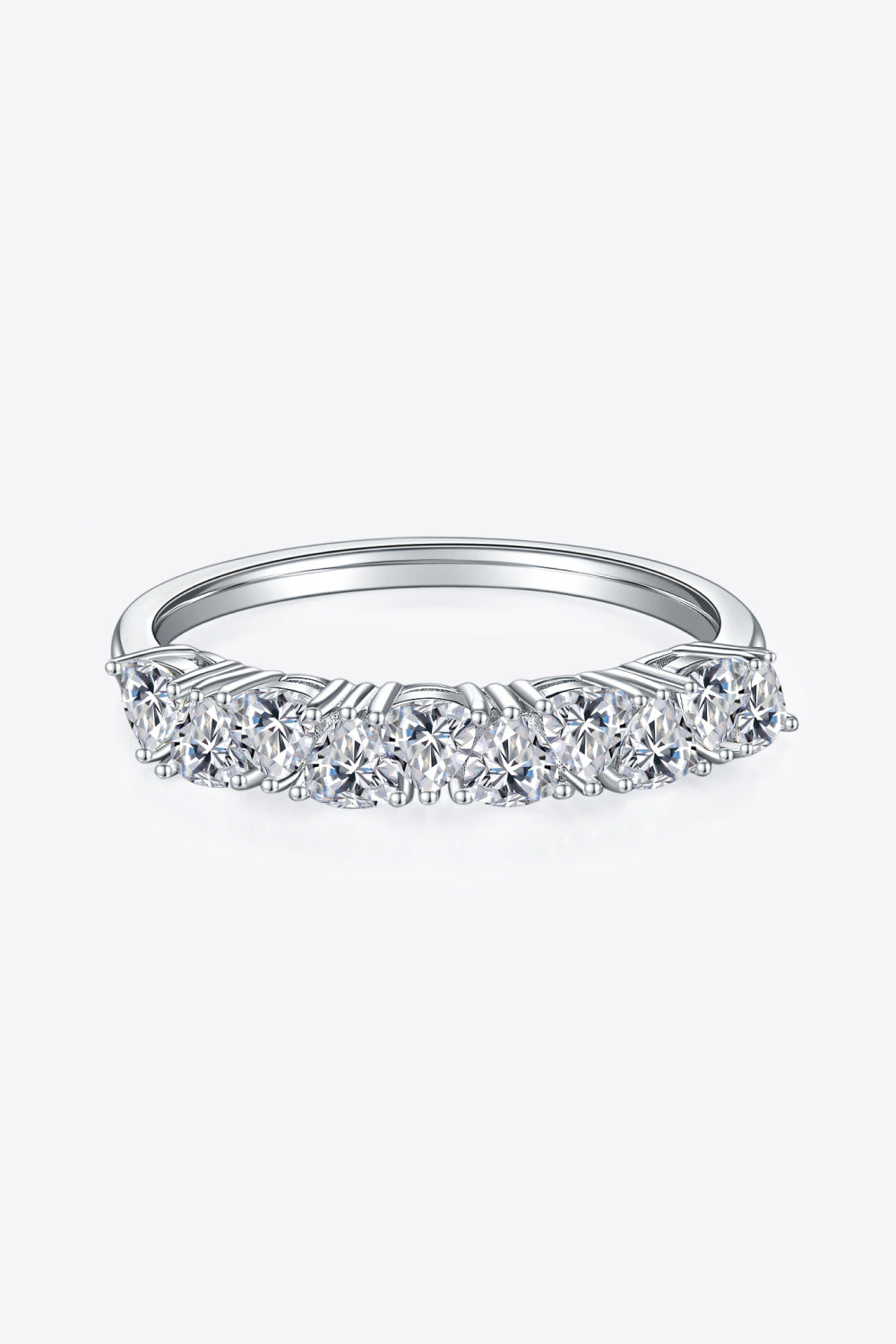 1 Carat Moissanite 925 Sterling Silver Half-Eternity Ring - Pahabu - Women's Clothing & Shop
