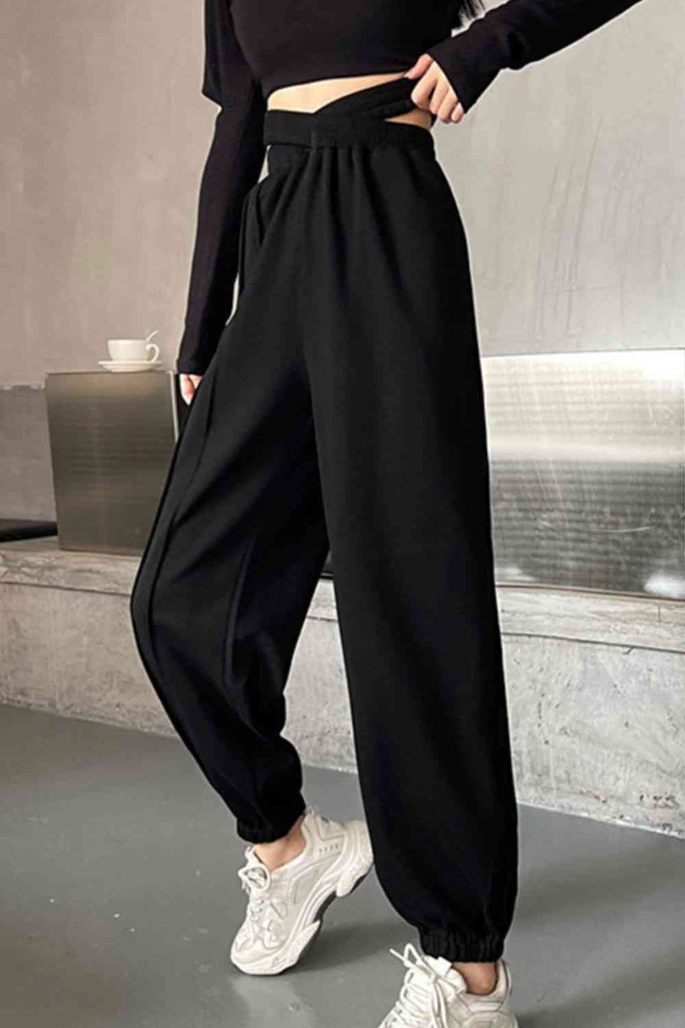 Crisscross Long Sweatpants - Pahabu - Women's Clothing & Shop
