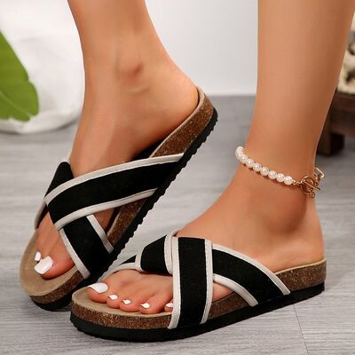 Contrast Open Toe Platform Sandals - Pahabu - Women's Clothing & Shop