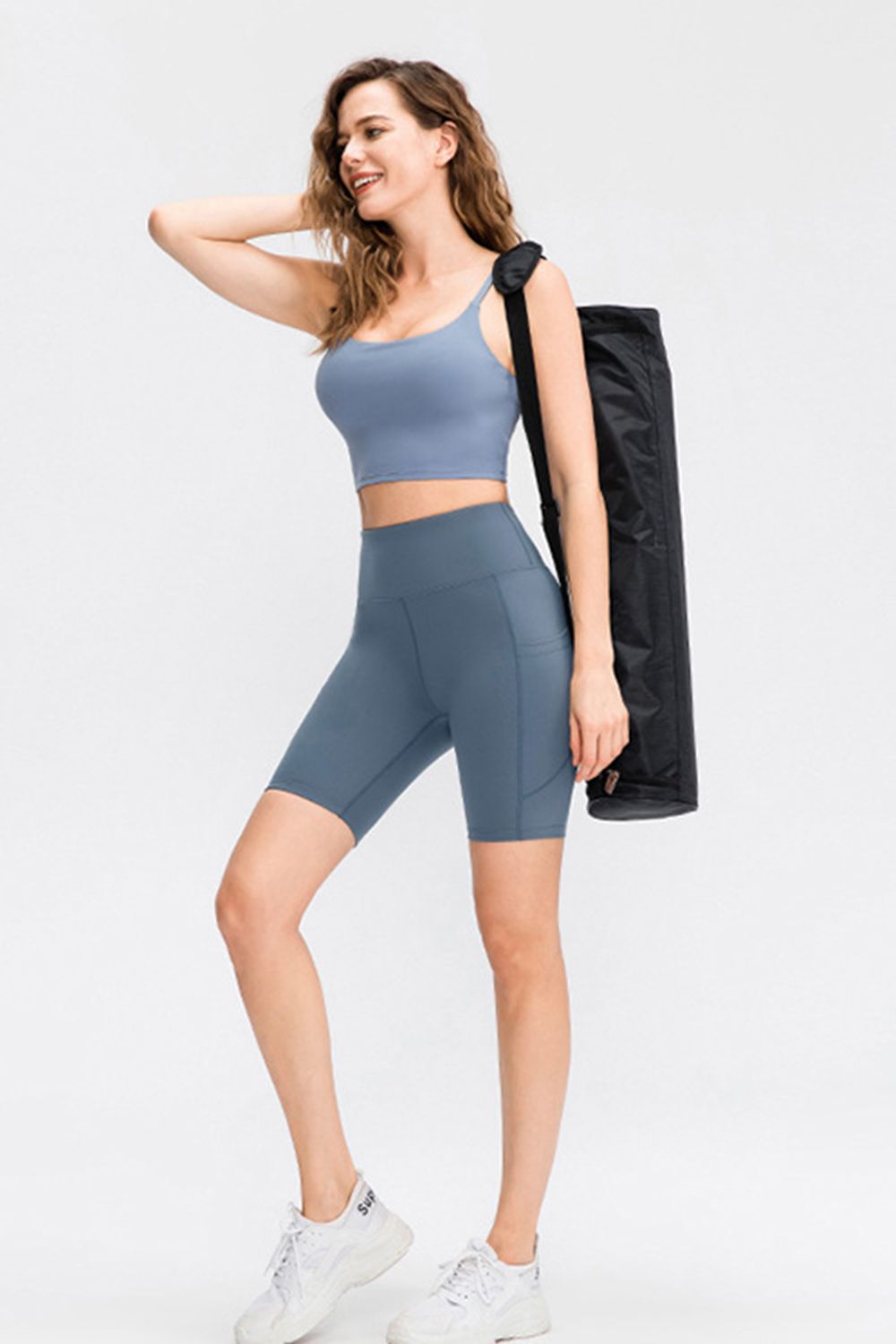 Wide Waistband Sports Shorts with Pockets - Pahabu - Women's Clothing & Shop