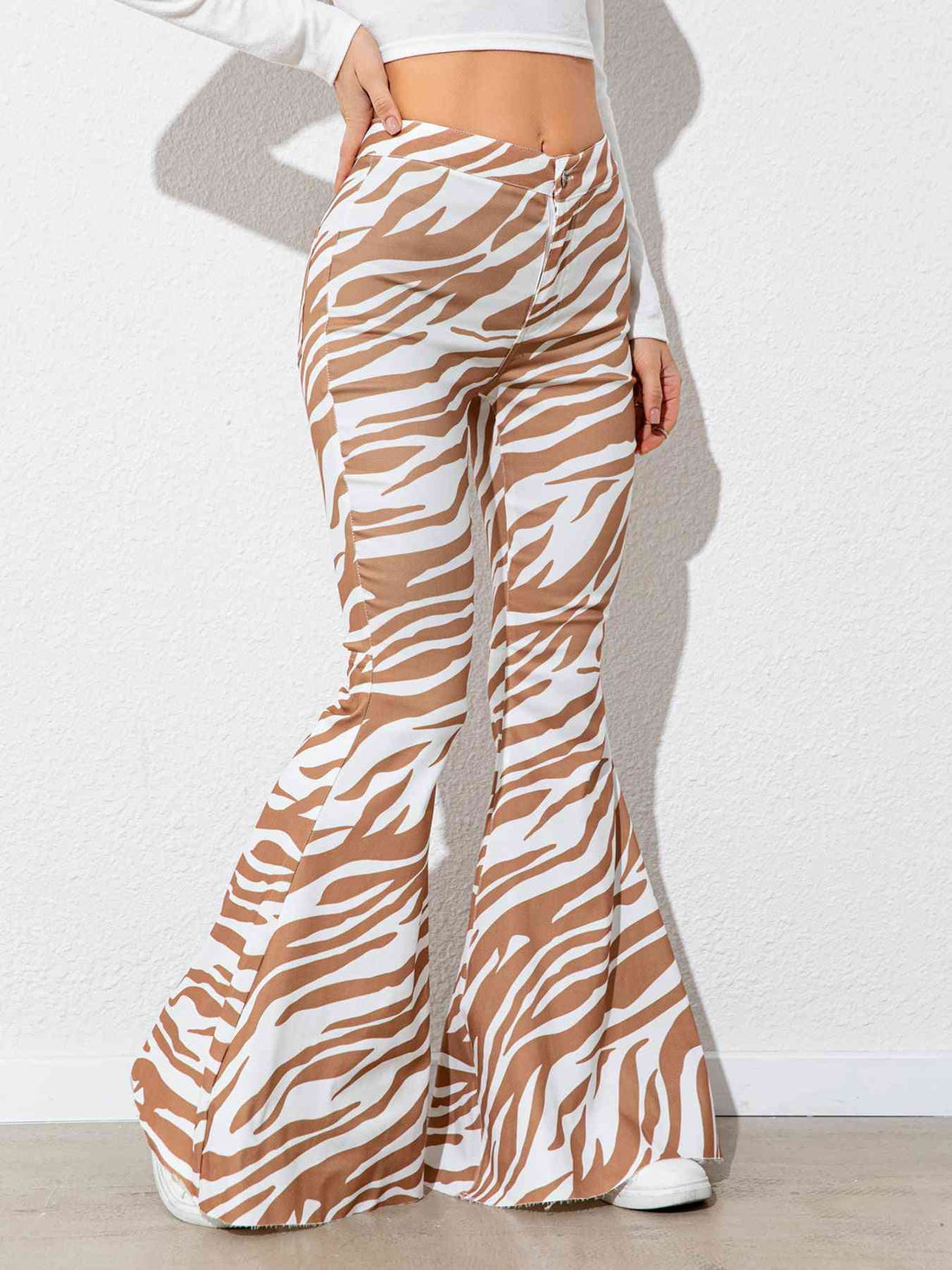 Floral High Waist Flare Leg Pants - Pahabu - Women's Clothing & Shop