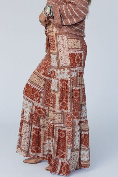 Geometric High Waist Wide Leg Pants - Pahabu - Women's Clothing & Shop