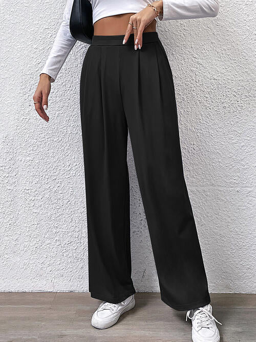 Perfee High Waist Straight Pants - Pahabu - Women's Clothing & Shop