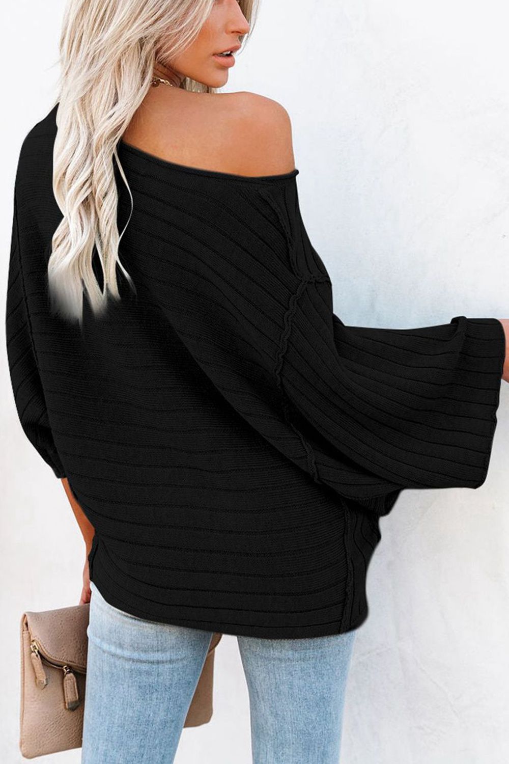 Round Neck Long Sleeve Knit Top - Pahabu - Women's Clothing & Shop