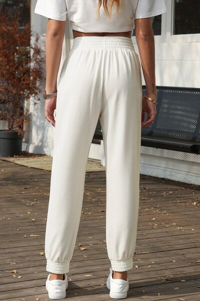 Elastic Waist Pocketed Joggers - Pahabu - Women's Clothing & Shop