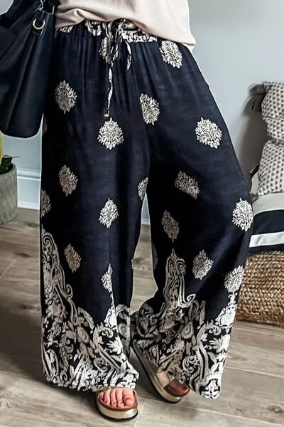 Printed Wide Leg Pants - Pahabu - Women's Clothing & Shop