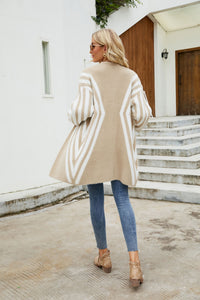 Woven Right Two-Tone Open Front Fuzzy Longline Cardigan - Pahabu - Women's Clothing & Shop