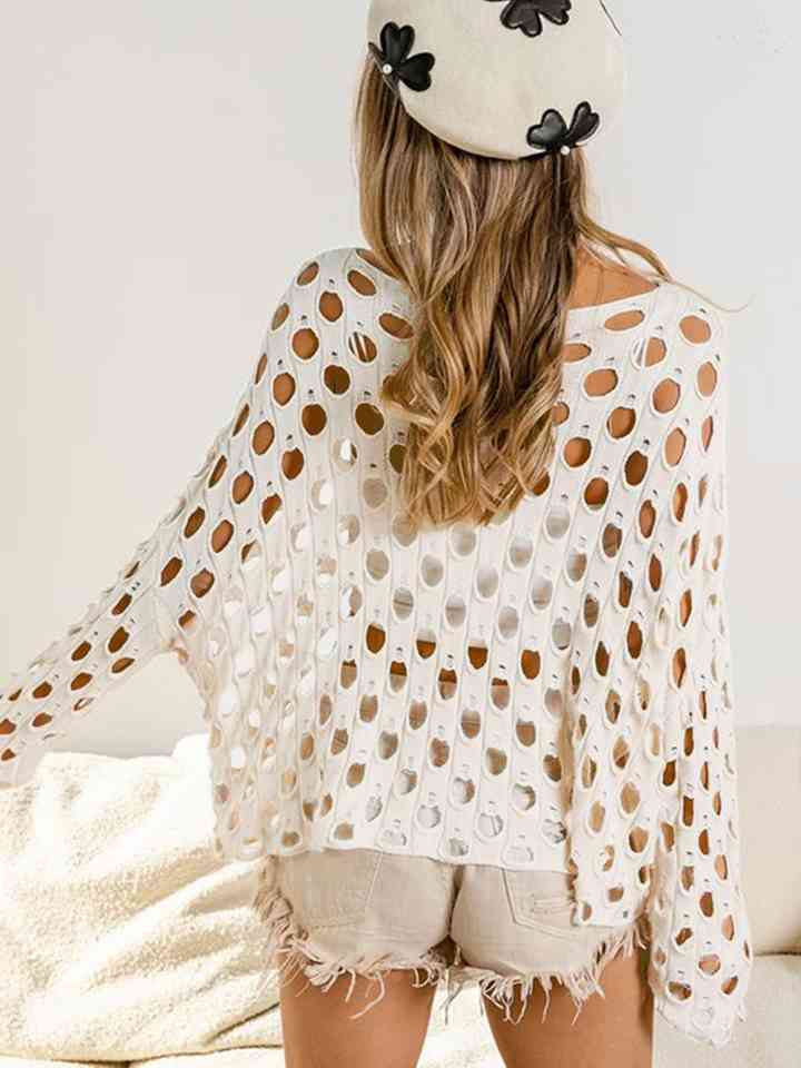 Cutout Round Neck Knit Top - Pahabu - Women's Clothing & Shop