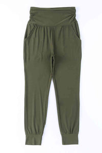 High-Rise Wide Waistband Joggers - Pahabu - Women's Clothing & Shop
