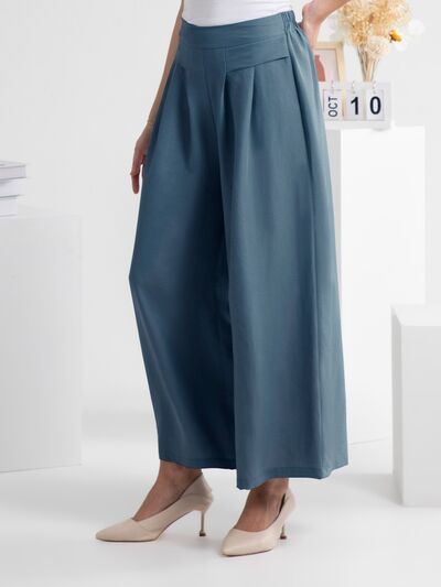 FAM-FAM Wide Leg Elastic Waist Pants - Pahabu - Women's Clothing & Shop