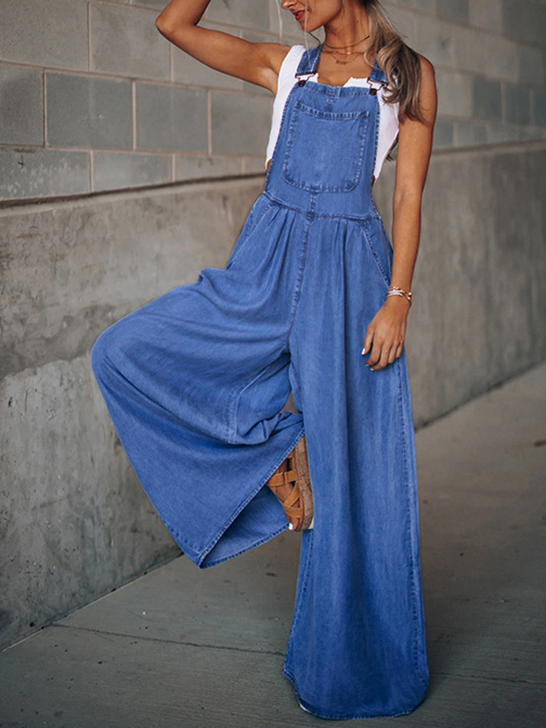 Wide Leg Denim Overalls - Pahabu - Women's Clothing & Shop
