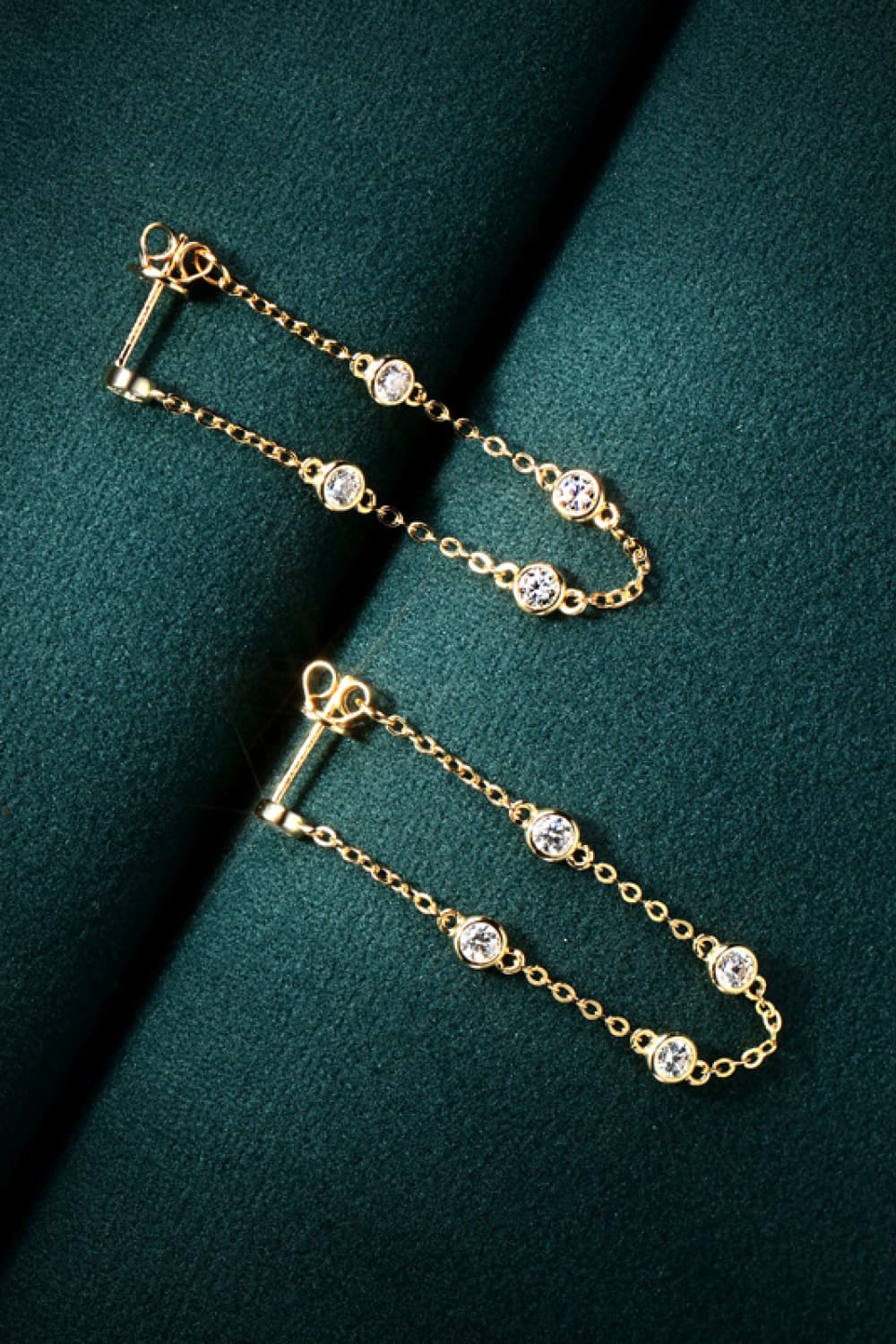 1 Carat Moissanite 925 Sterling Silver Chain Earrings - Pahabu - Women's Clothing & Shop