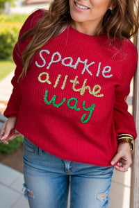 Plus Size Contrast Letter Round Neck Long Sleeve Sweater - Pahabu - Women's Clothing & Shop