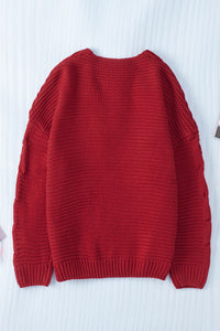 Cable-Knit Open Front Cardigan - Pahabu - Women's Clothing & Shop