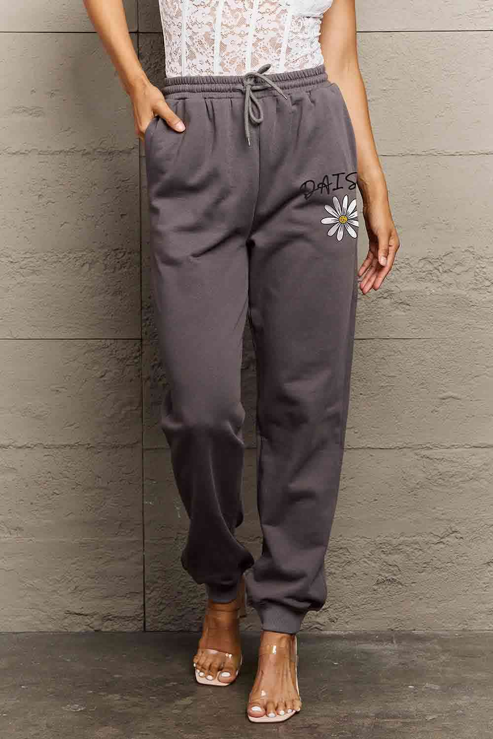 Simply Love Simply Love Full Size Drawstring DAISY Graphic Long Sweatpants - Pahabu - Women's Clothing & Shop