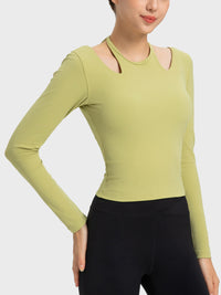 Millennia Halter Neck Long Sleeve Sporty Top - Pahabu - Women's Clothing & Shop