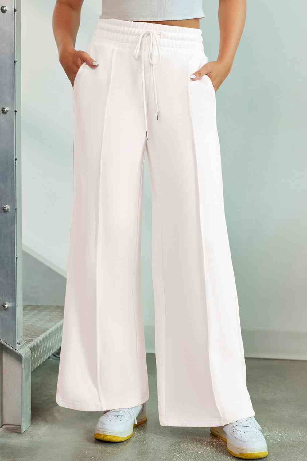 Drawstring Wide Leg Pants with Pockets - Pahabu - Women's Clothing & Shop