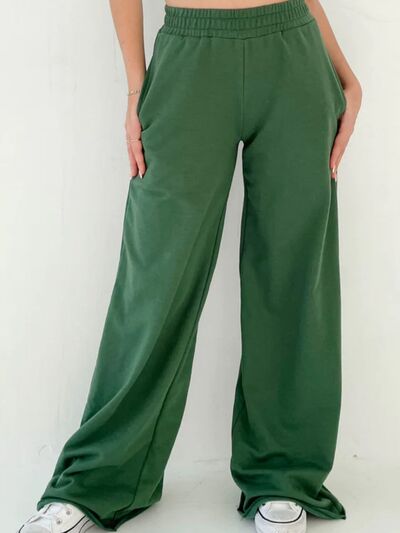 Elastic Waist Wide Leg Pants - Pahabu - Women's Clothing & Shop