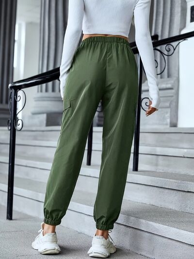 Full Size Elastic Waist Pants with Pockets - Pahabu - Women's Clothing & Shop