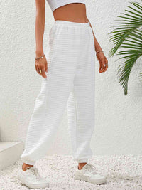 Textured Pull-On Joggers - Pahabu - Women's Clothing & Shop