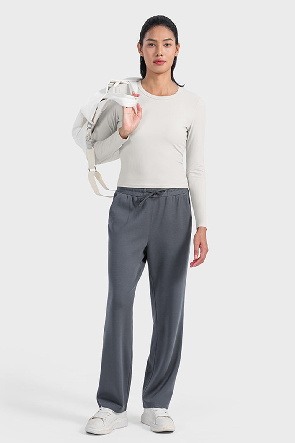 Millennia Round Neck Long Sleeve Sports Top - Pahabu - Women's Clothing & Shop