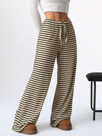 Tied Striped Wide Leg Pants - Pahabu - Women's Clothing & Shop