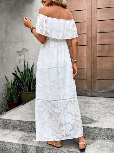 Off-Shoulder Short Sleeve Maxi Dress - Pahabu - Women's Clothing & Shop