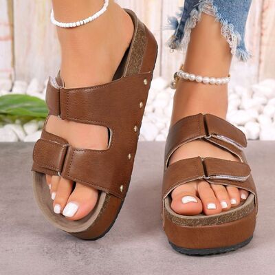 PU Leather Studded Platform Sandals - Pahabu - Women's Clothing & Shop
