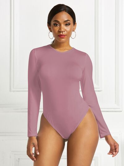 Round Neck Long Sleeve Bodysuit - Pahabu - Women's Clothing & Shop