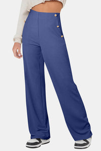 Decorative Button High Rise Pants - Pahabu - Women's Clothing & Shop
