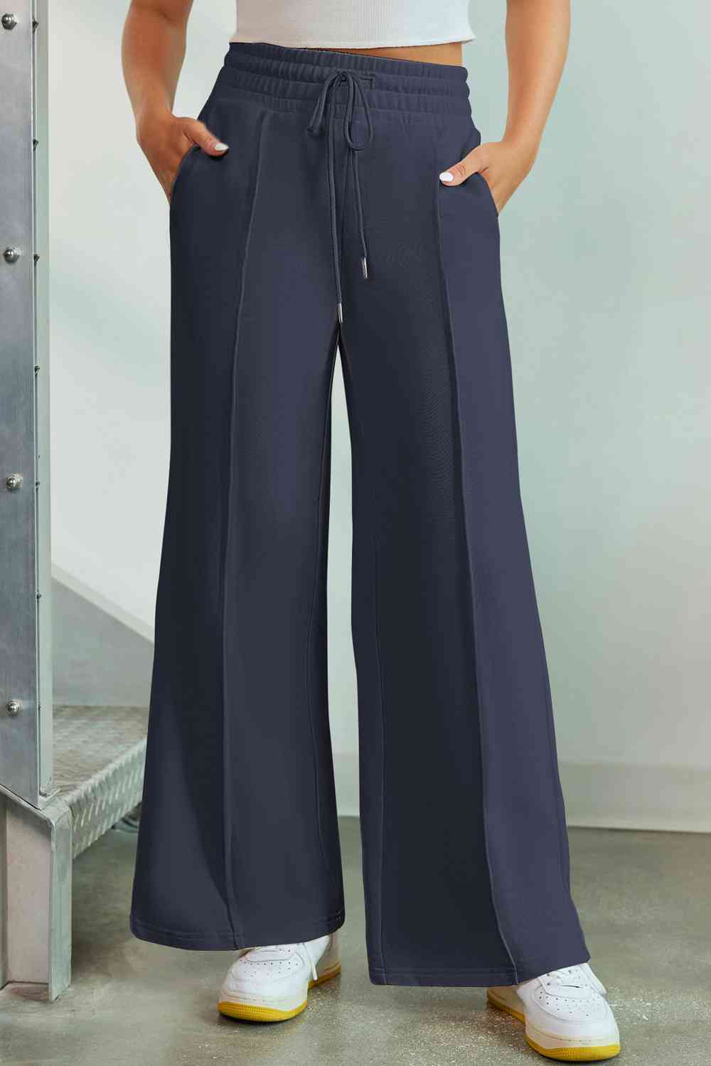 Drawstring Wide Leg Pants with Pockets - Pahabu - Women's Clothing & Shop