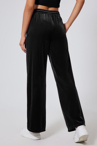 Drawstring Elastic Waist Straight Leg Pants - Pahabu - Women's Clothing & Shop