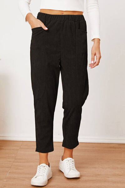 Pocketed Elastic Waist Pants - Pahabu - Women's Clothing & Shop