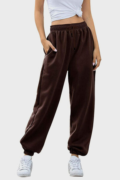 Elastic Waist Joggers with Pockets - Pahabu - Women's Clothing & Shop